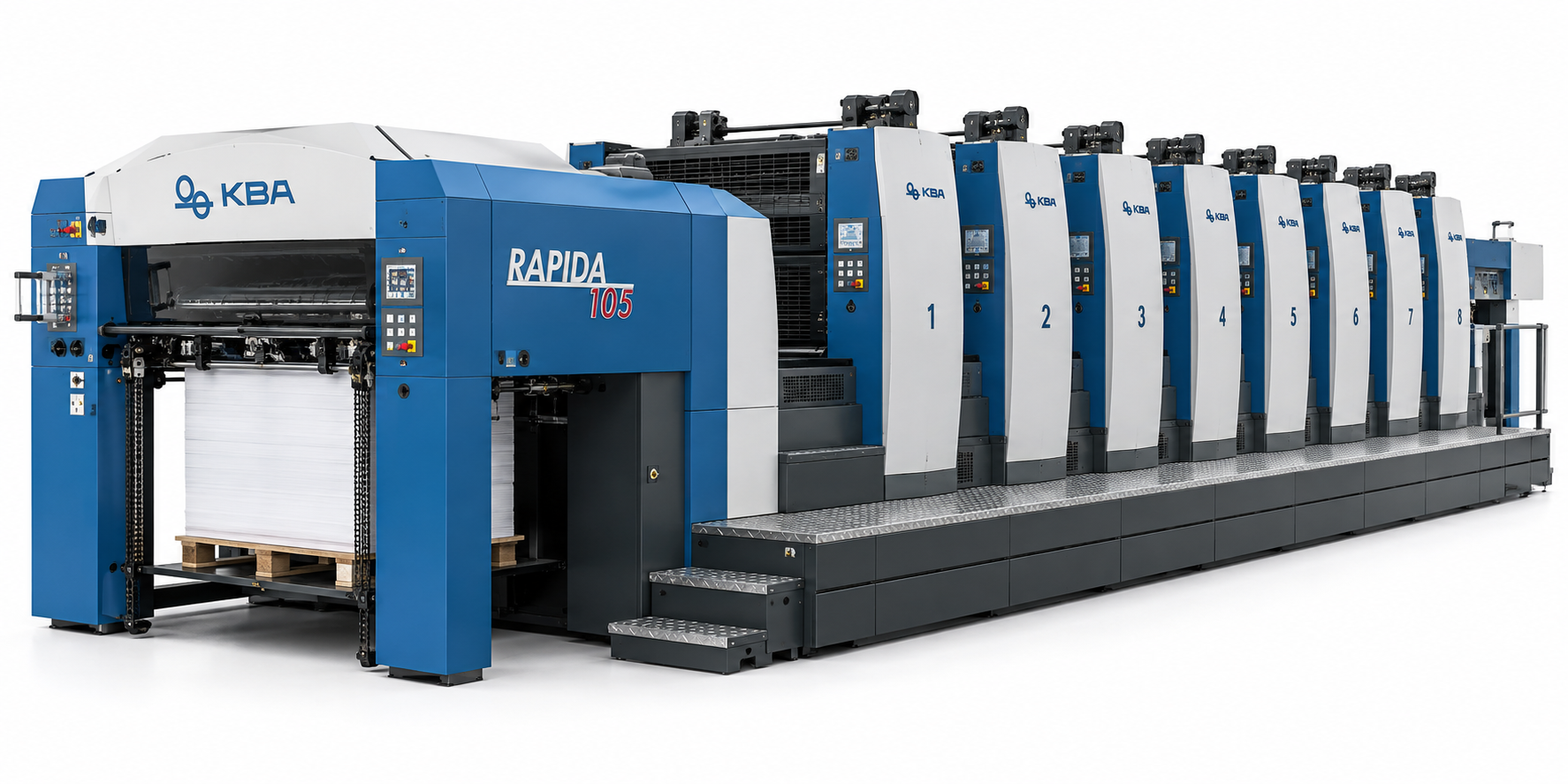 Восьмисекционная листовая офсетная печатная машина KBA Rapida 105